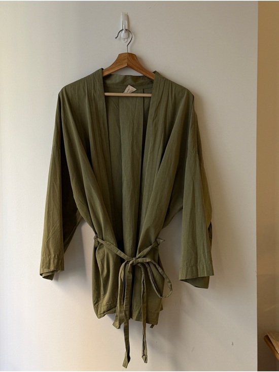 Deiji Studios Other - Tie-Waist Olive Kimono Robe by Deiji Studios